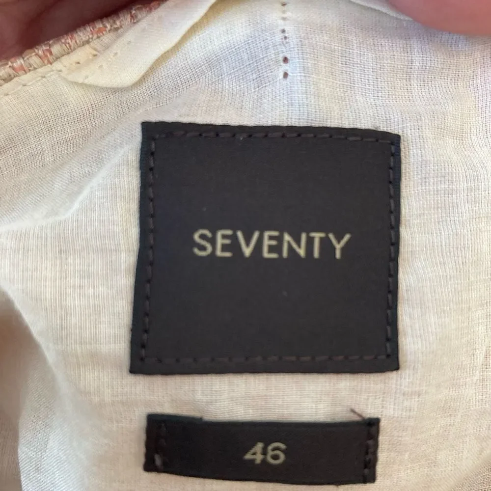 Seventy Florence Italy ladylike chic blazer w/ ribbon bow, pearls, and chains